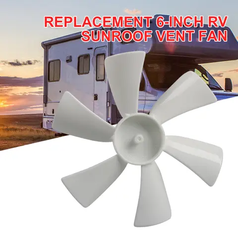 Replacement Vent Fan Blades D Hole RV Bathroom Vent Fan 6 Blades Motor Exhaust Fan for Elixir Ventline 12 Volt Motor Roof Vent