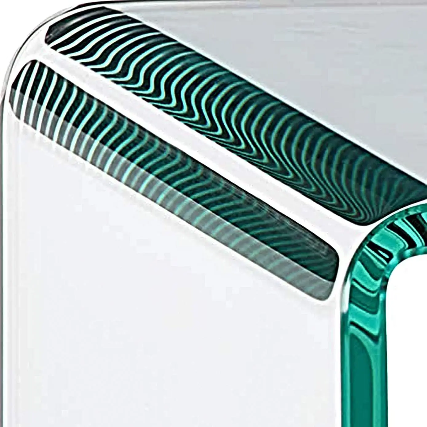 Modern Furniture Bent Glass Computer Desk Contemporary Rectangular Shaped PC Laptop Workstation Study Table Home Office