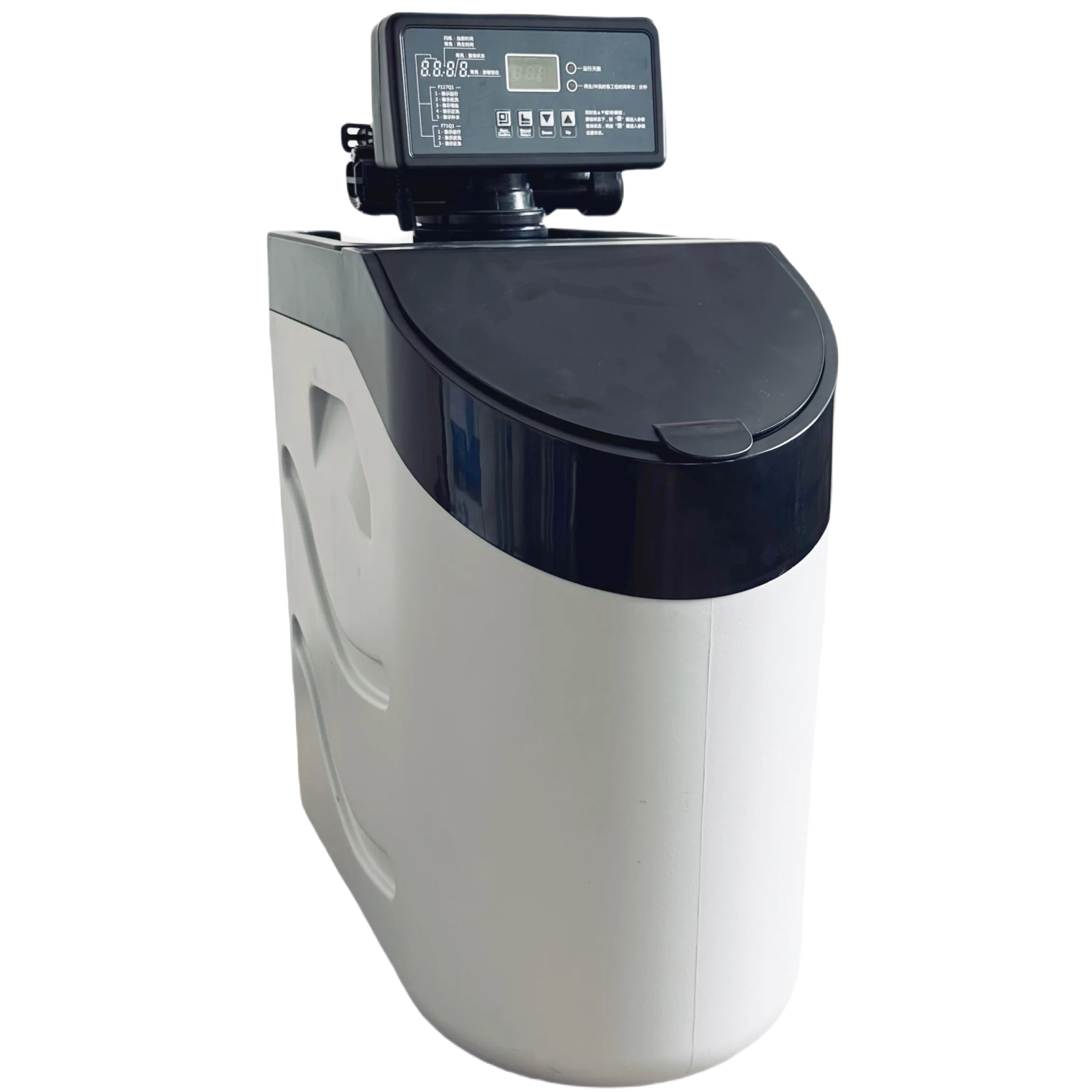 Commercial    Small Sized Kitchen Water Softener Automatic Controller Outdoor Scale Removal Resin Material Electric Power
