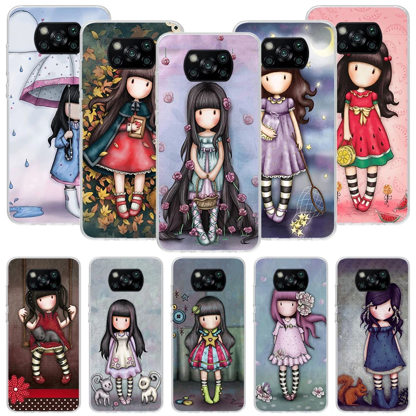 S-Santoro G-Gorjuss Cute Girls Phone Case For Xiaomi Poco X7 X6 X5 X4 X3 Nfc F6 F5 Pro F4 Gt F3 F2 F1 M5 M5S M4 M3 5G Soft Shell