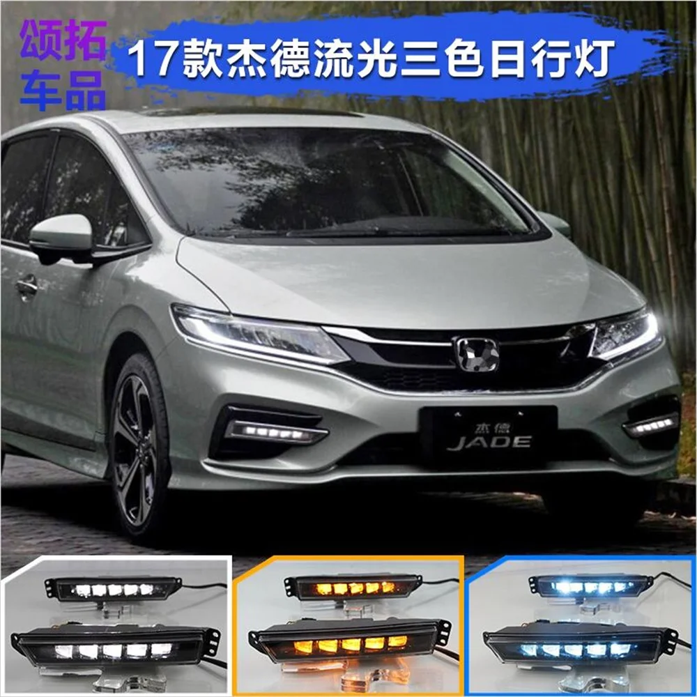 

Для Honda Jade 17-18 лет Азиатская автомобильная дневная ходовая фара Противотуманная фара Streamer Turn доступна в трех цветах в сборе противотуманной фары
