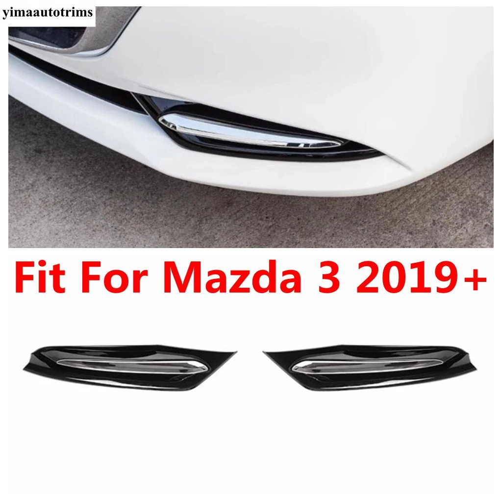 

Car Front Bumper Fog Lights Lamps Eyebrow Frame Decoration Cover Trim For Mazda 3 2019 - 2023 Black Accessories Exterior Refit