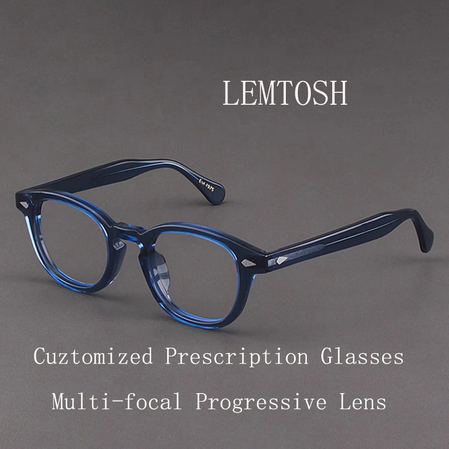 Customize Prescription Multi-focal Progressive Glasses Men Frame Johnny Depp Lemtosh Photochromic Round Eyeglasses