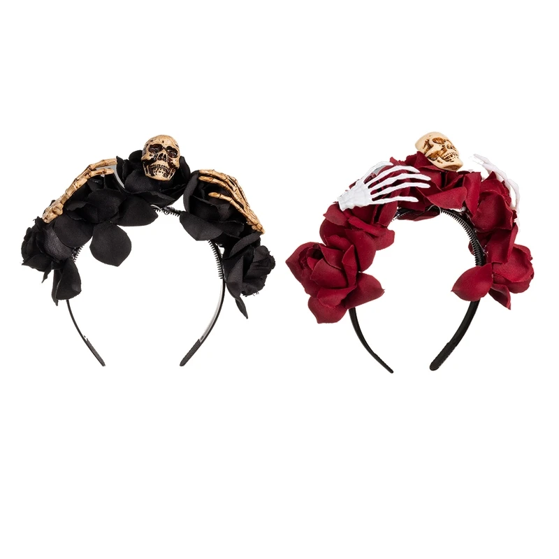 

Day Of The Dead Headband Costume Rose Photo Headband Halloween Tiaras DropShipping