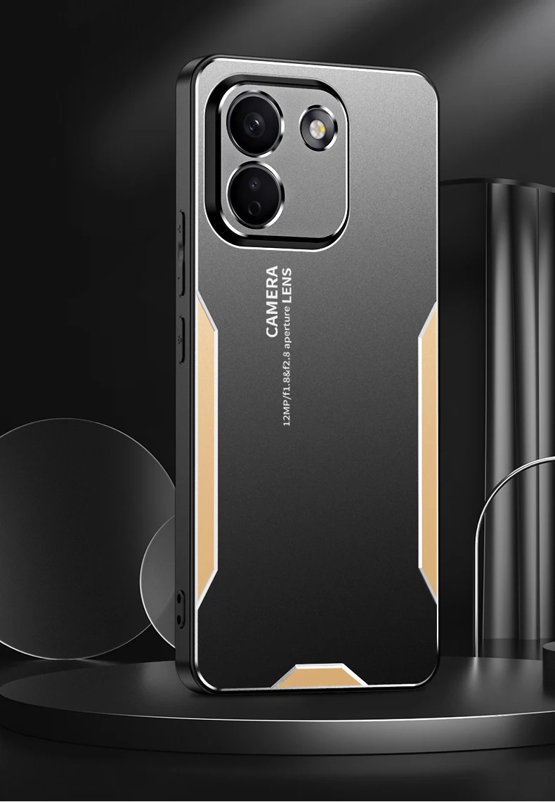 Für Redmi Note 17 Pro Max Hülle aus Metall und Aluminium mit Objektivschutz, Frostschutz und Anti-Fingerabdruck-Funktion, Metall+TPU-Abdeckung – Detail 7
