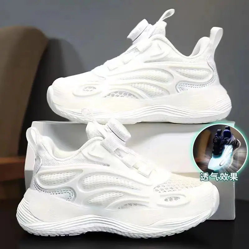 New Fashion White Children Shoes Kids Casual Sneakers School Running Shoe for Boy Girls White Tennis