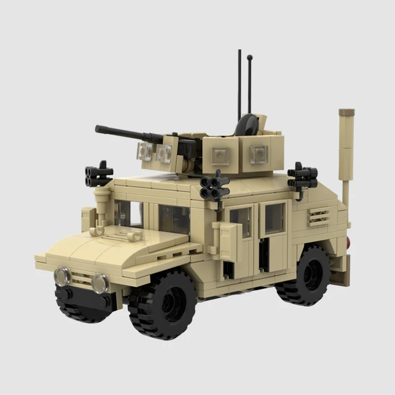 381 pièces de briques de construction modulaires pour véhicule blindé HMMWV M1114 MOC, briques simples, créatives, DIY, jouet pour garçon, cadeau d'anniversaire
