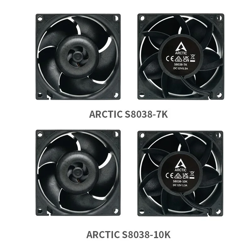 Imagem -02 - Ventilador de Caixa de Computador Arctic 80 mm 8cm 12v 4pin Pwm Grande Volume de ar 7000rpm Ventilador de Resfriamento para Interruptores de Roteadores de Chassi de Servidor Etc.
