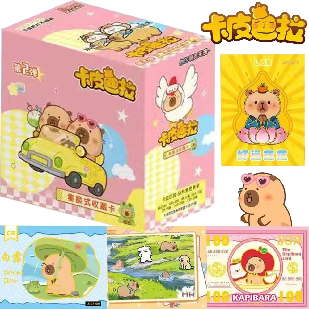 

Capybara Collection Cards for Children Anime Cute Lazy Stable Mental State Animals Images Character Exquisite Cards Kids Gifts