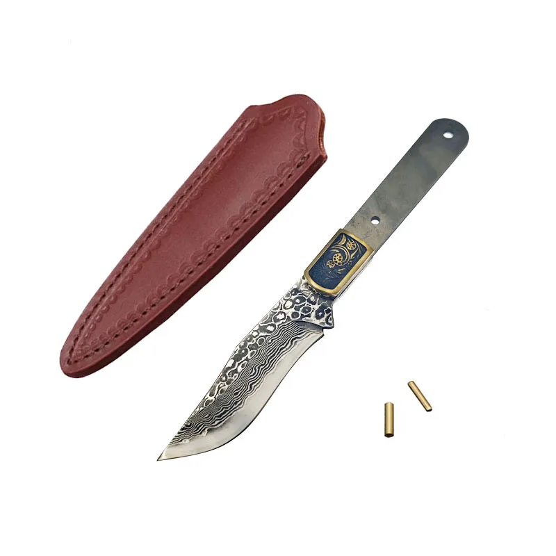 Dropship Size Damascus Steel Semi-finished Fixed Blade Knife Blank Hunting Straight Camping Knife DIY Billets Blade
