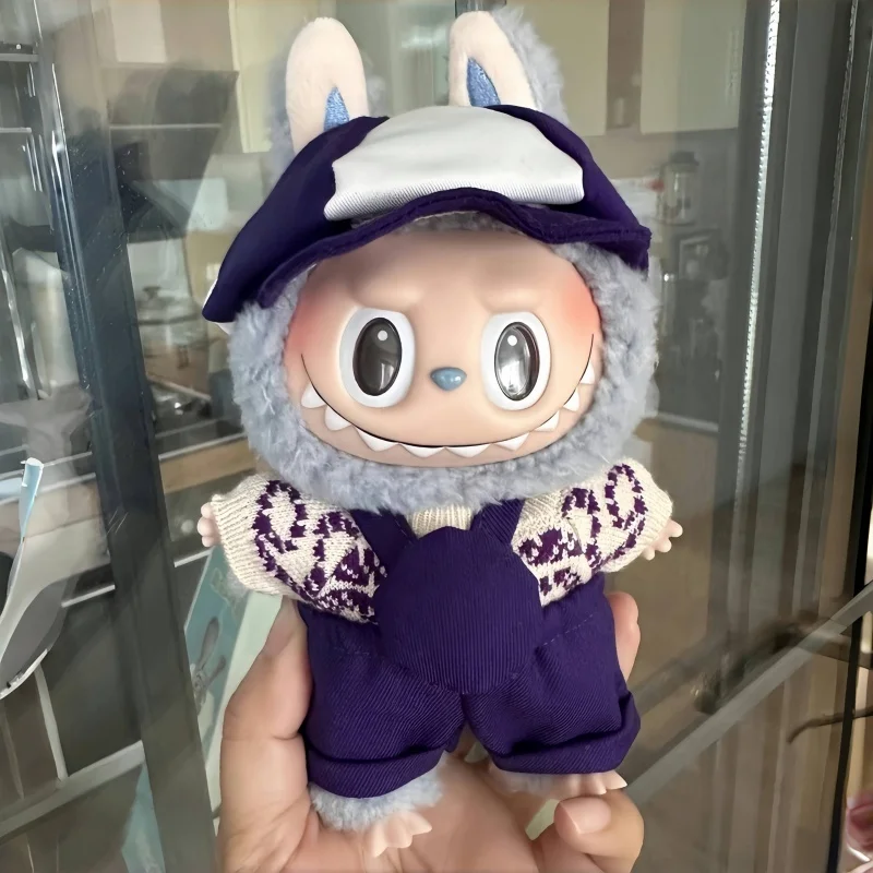 Hot Sale Only Clothes Anime Monsters Labubu Milan Fashion Week 17cm Doll Cute Doll Pure Handmade Clothes Shoes Set Holiday Gifts