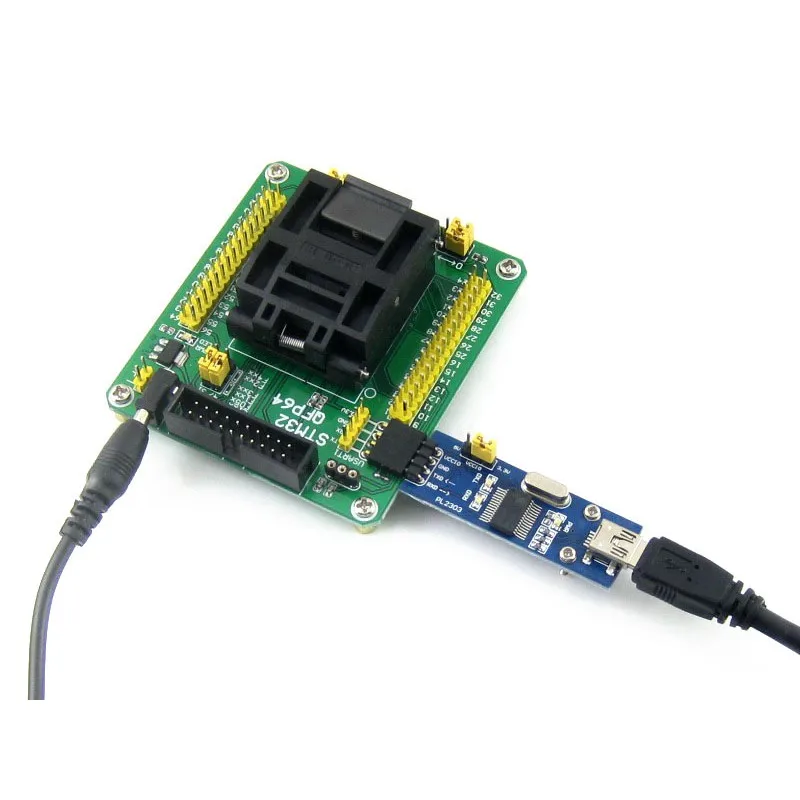Makerseek STM32-QFP64 SKU 3467 Waveshare STM32 QFP64, Programmer Adapter,