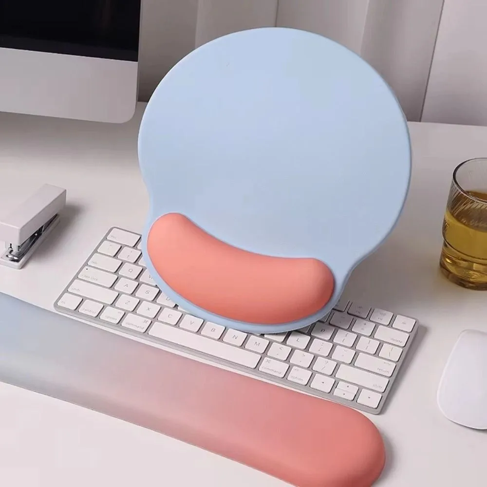 Non-Slip Wrist Rest Mouse Pad Rubber Base Solid Color Wrist Support Pad Literary Cute Mouse Wrist Rest Girl Gifts
