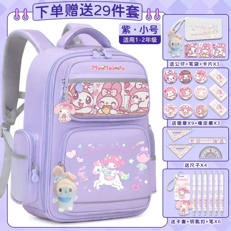 Sanrio-mochila escolar para estudiantes Melody, resistente a las manchas, informal, de gran capacidad, con bonitos dibujos animados, impermeable