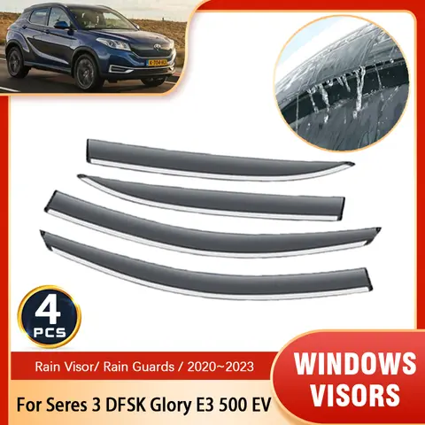 세레스 3 DFSK Glory E3 500 EV 2020 ~ 2023 용 윈도우 바이저 레인 가드, 디플렉터 윈드 실드 레인 아이브로우 천막 트림 액세서리