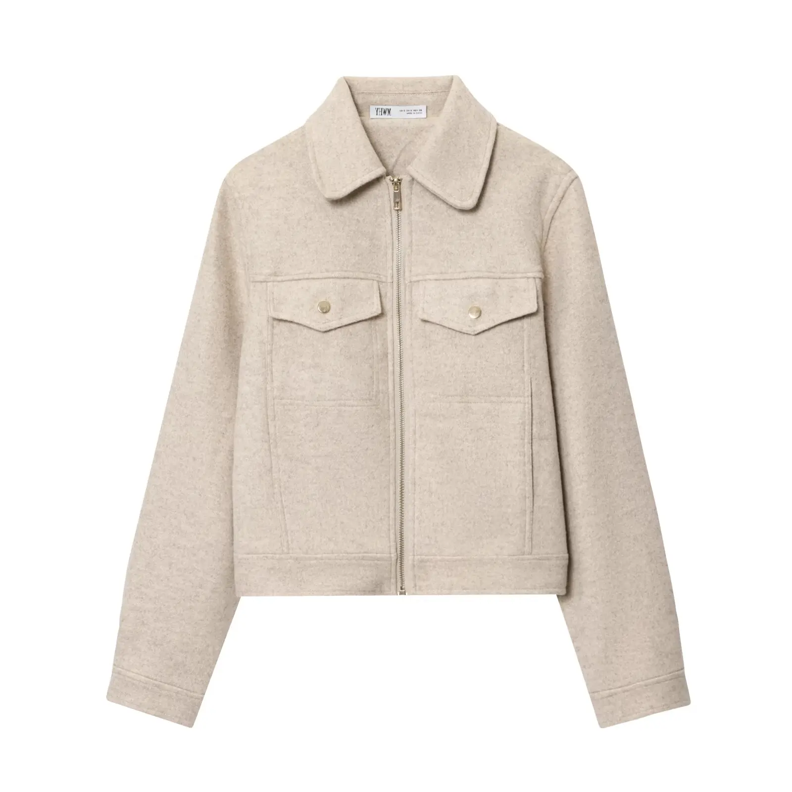 JNLEAOG Women's Soft Fabric Zipper Jaet Outerwear Autumn New Sle Wind Original Version Loose Fit Polyester Fibre 00%