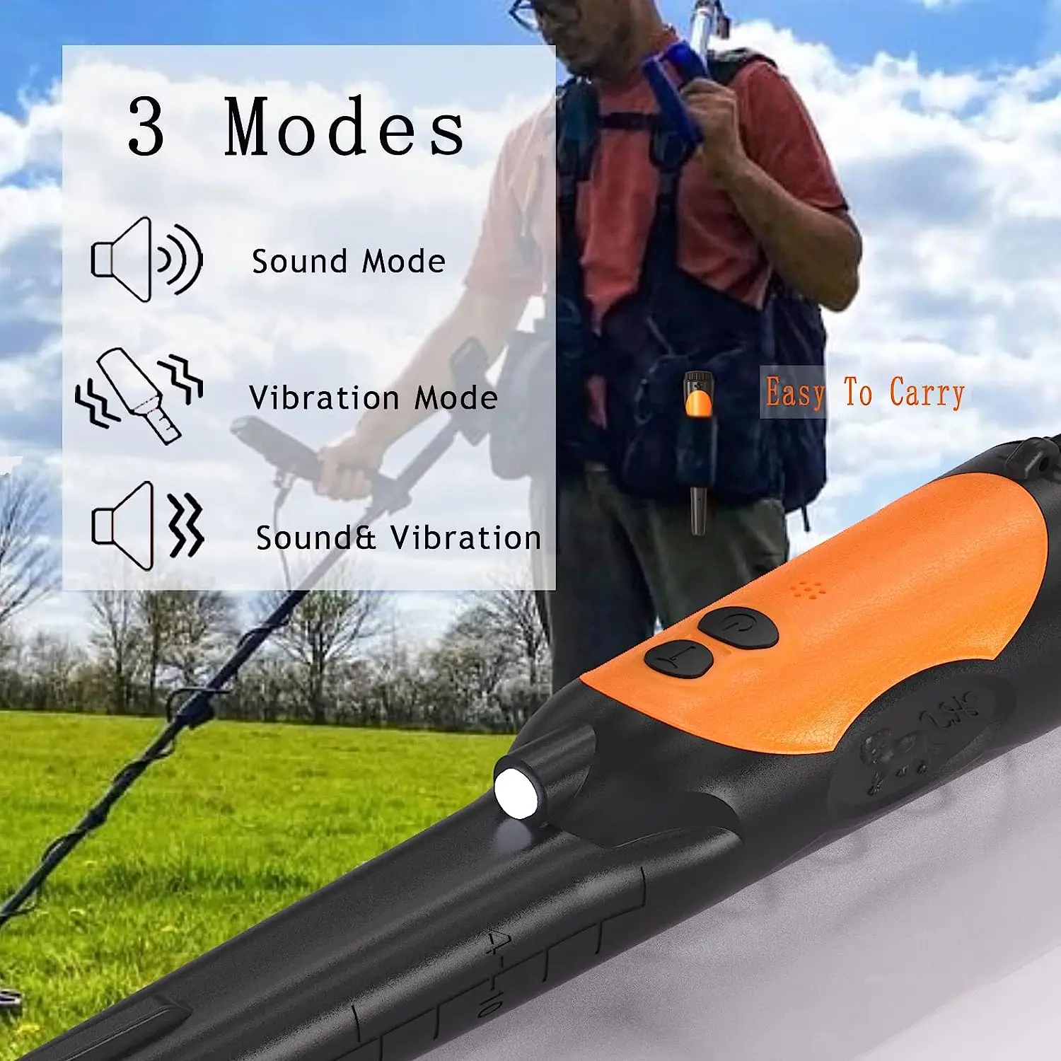 Detector de Metales Pinpointer negro y naranja, herramienta profesional de oro subterráneo, ayudante de efectos, nueva versión, gran oferta