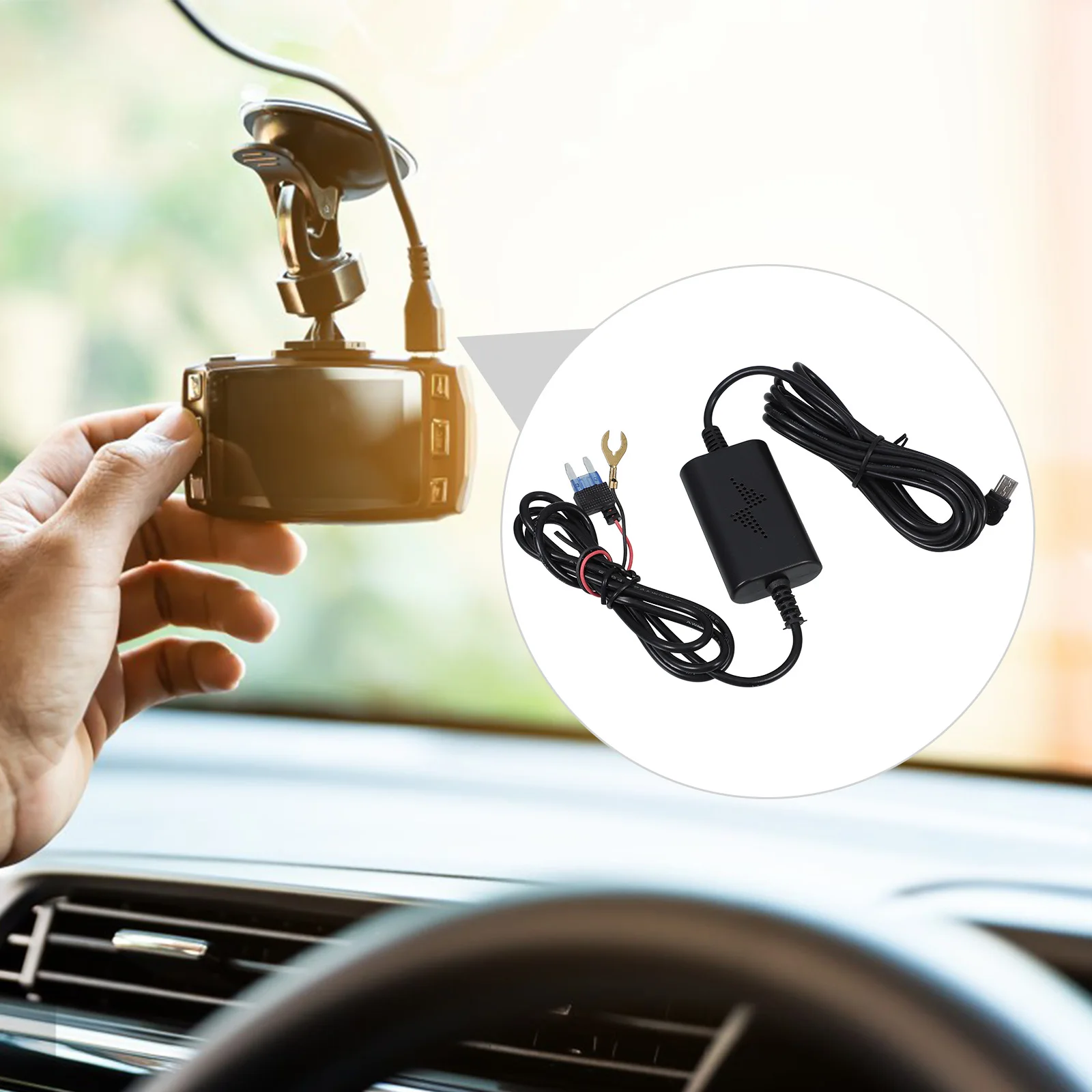 

1pc Power Cable For Car Recorder Abs Pc Material Dashcam Power Cord Installation Auto Dvr Line Car Accessories