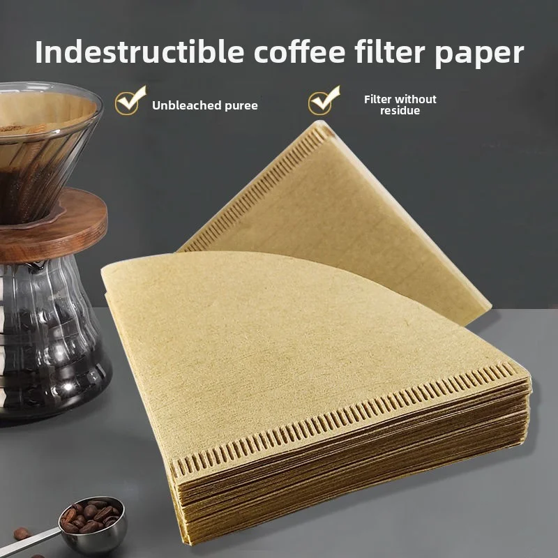 

50/100/200Pcs Coffee Filter Paper Disposable Natural Unbleached Bamboo Fiber Conical Filters For Manual Portable Coffee Machines