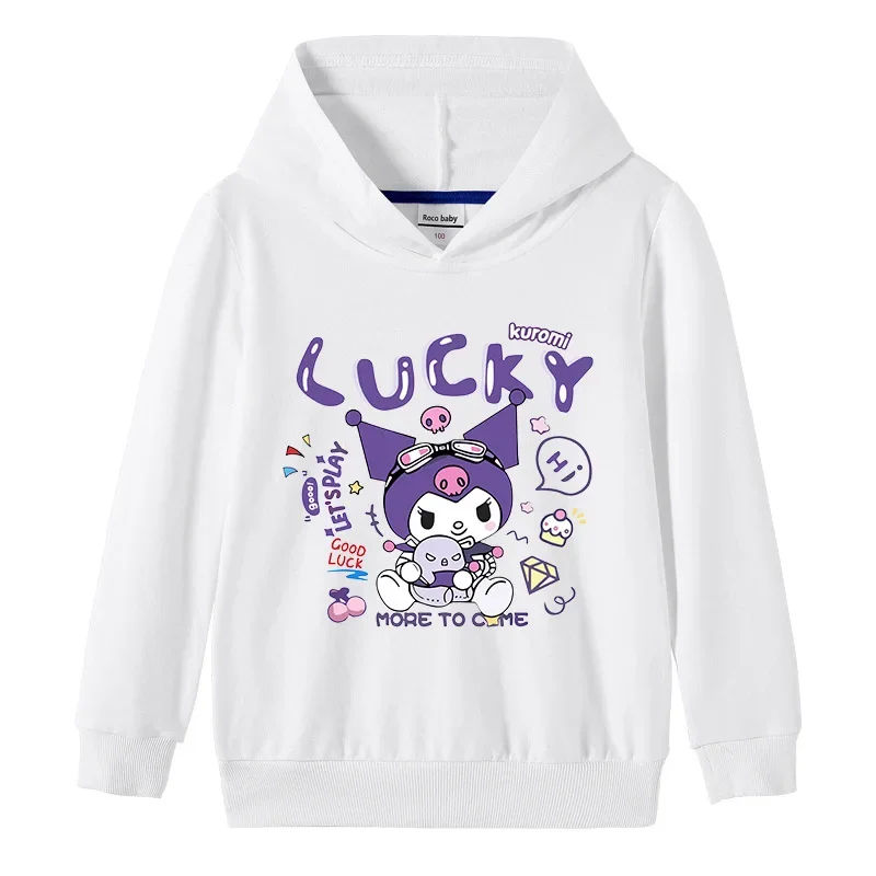 

A cute Sanrio Kuromi printed fashionable hoodie for children a casual and comfortable children's hoodie for autumn and winter