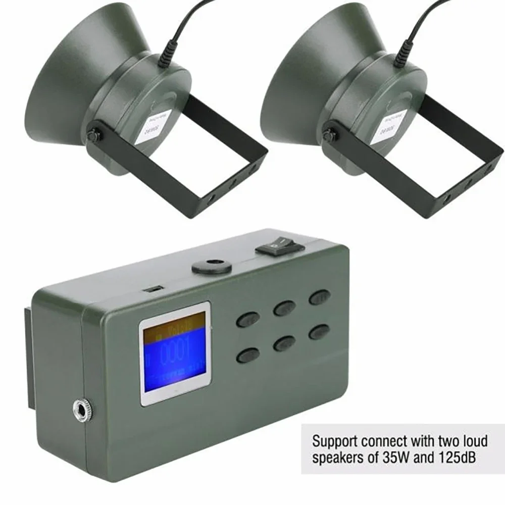 Outdoor Birdsong Device, Electronic Bird Sound Speaker Built-in 182 Sounds with Two 35W 125dB Tweeter Dedicated Speakers