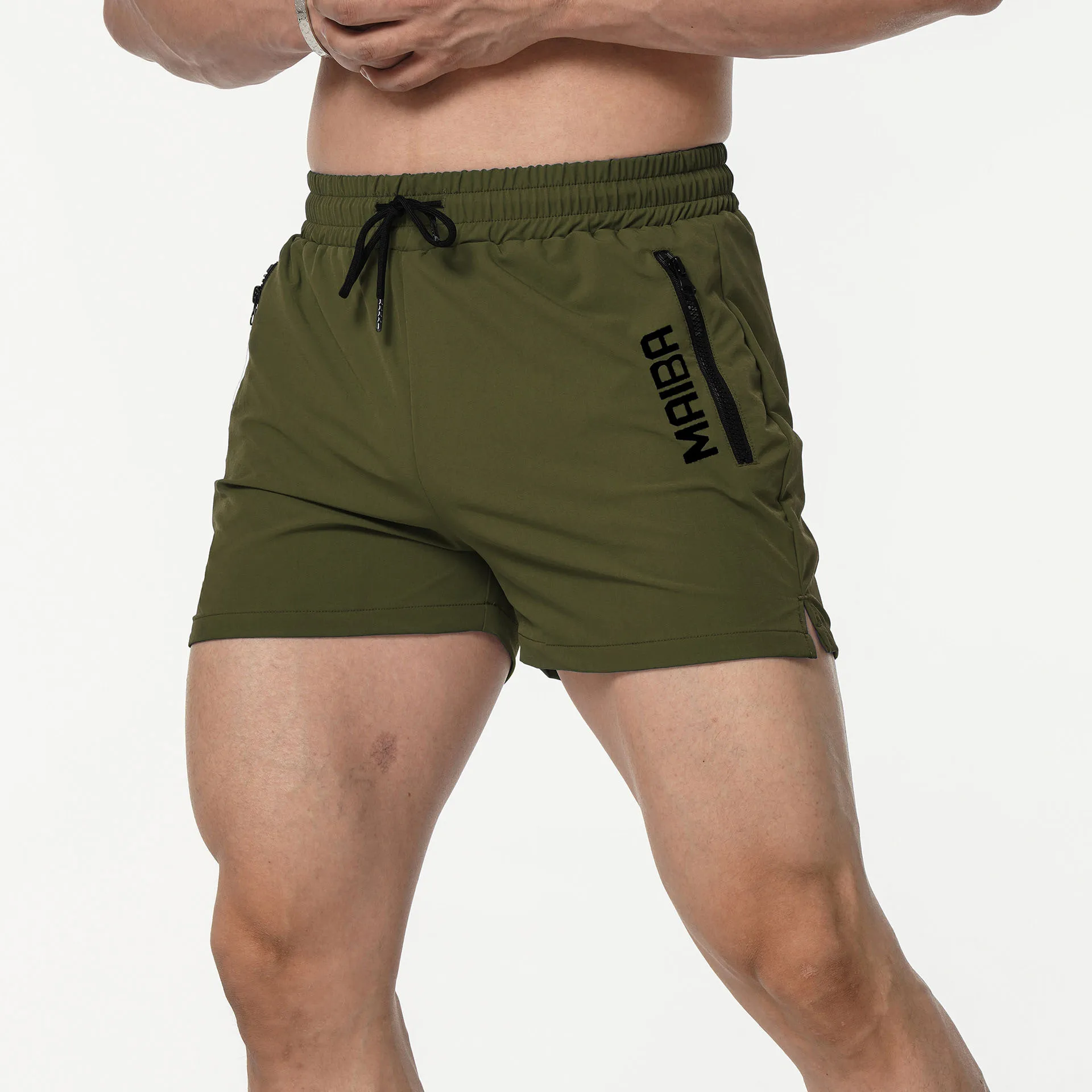 Sports  Quick Drying Stretch Breathable Shorts Summer Outdoor Fitness Mid-waist Male Adult No Lining Three Minute Shorts