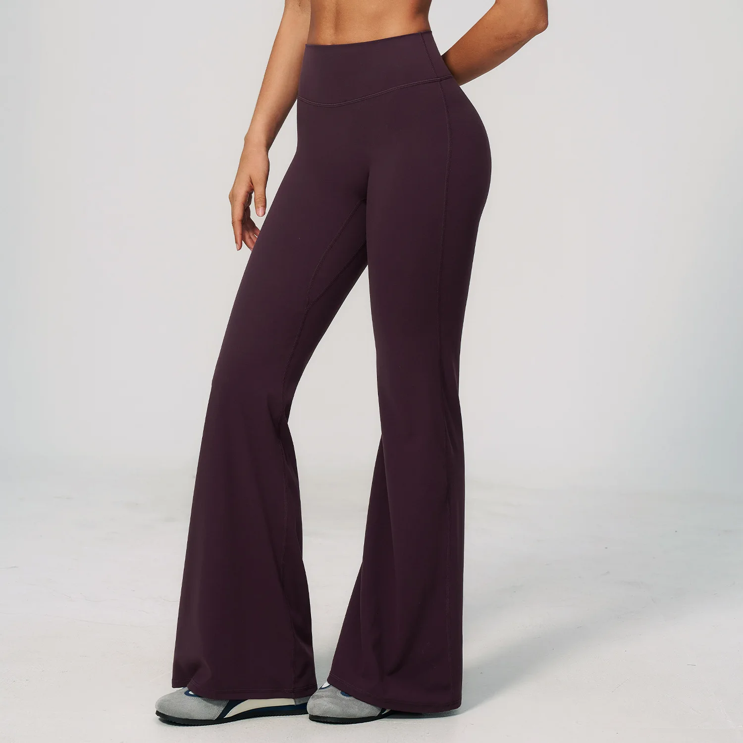 High Waist Bell-bottoms Hip Lifting Fitness Flared Pants Exercise Elastic Wide-leg Pants Women Casual Outdoor Running Yoga Pants