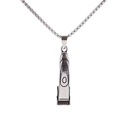 Personality Fashion Trend Barber Shop Series Razor Pendant Stainless Steel Necklace for Men Rock Hip Hop Rap Accessories