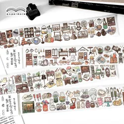 Vintage Coffee Kitchen Snacks Stickers Tape Decorative Adhesive Stickers for Scrapbooking Supplies DIY Junk Junral Arts Crafts