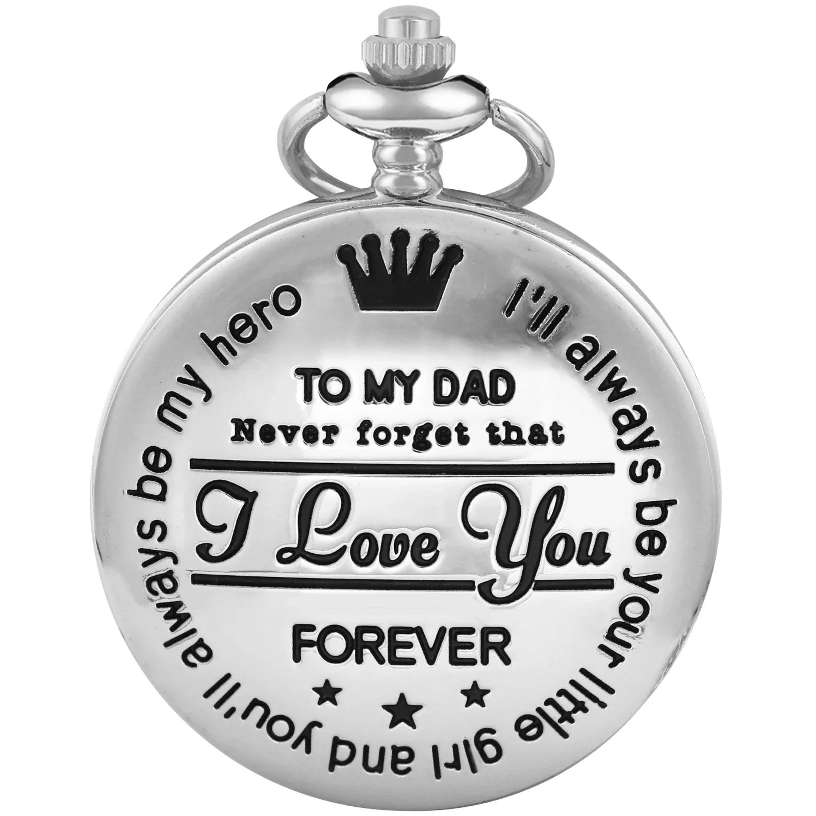 Collana con orologio da tasca al quarzo in argento premium per la festa del papà, regalo per papà, orologio di fascia alta