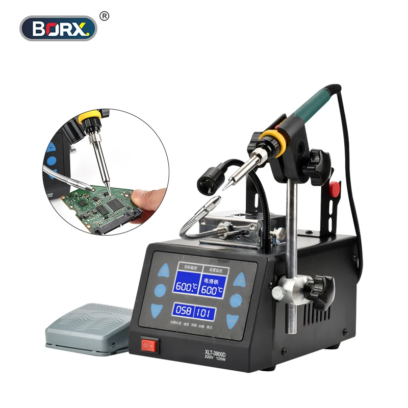 Automatic Soldering Machine Adjustable Temperature Foot Hand Control Rapid Heating Digital Display for Phone Computer Repair