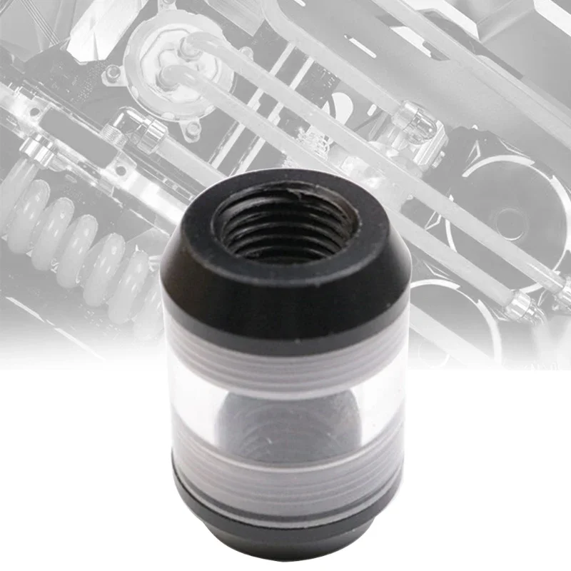 G1/4 الخيط الداخلي نظام تبريد المياه مرشح شاشة شفافة قمع على شكل خزان تبريد مياه الكمبيوتر