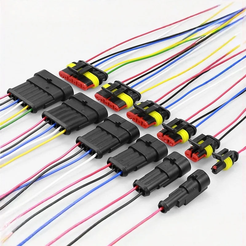 1 set 1 2 3 4 5 6 Way 1P 2P 3P 4P 5P auto connector Male & Female Waterproof Electrical Connector Plug with cable With wire