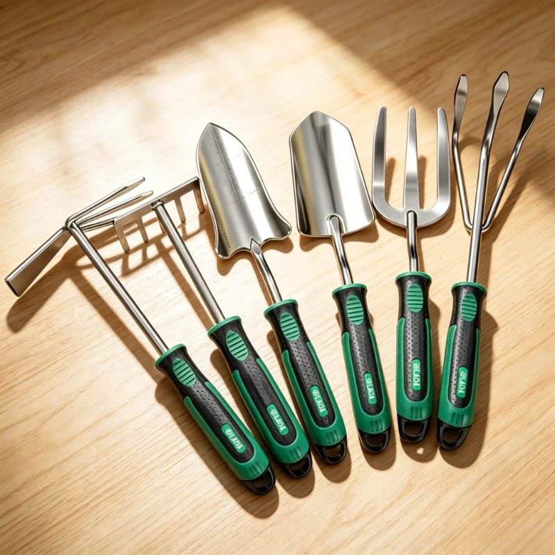

5Pcs Stainless Steel Garden Hand Trowel Set Heavy Duty Digging Planting Tool Kit for Weeding Soil Loosening Beach Sand