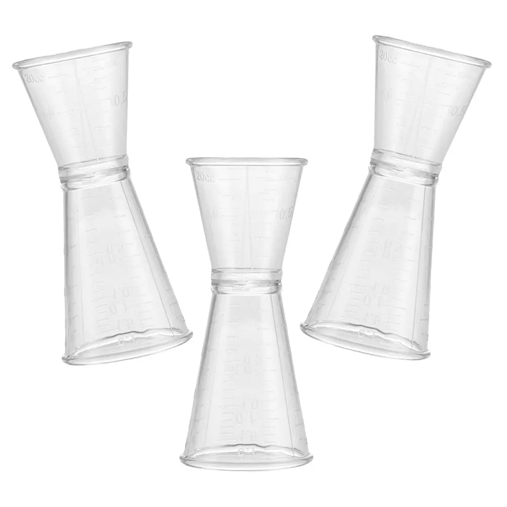 

3pcs Plastic Measuring Cup Double Jigger Cocktail Ounce Bartending Shot Measure Reusable Bar Tools Drink Pour Measurer