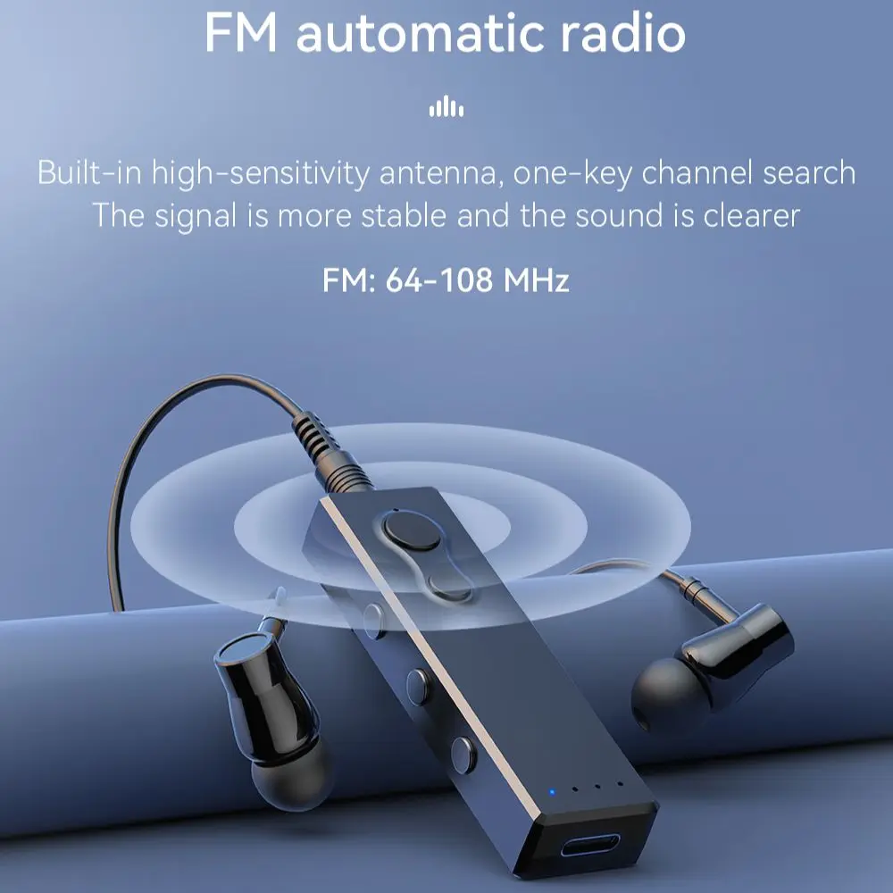 Bluetooth 5,3 MP3 радио перезаряжаемый воротник клипса Walkman подключаемый TF карта музыкальный плеер Hifi плеер Удаленная съемка