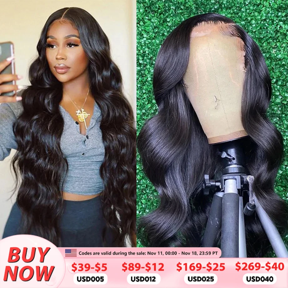 Body Wave HD Transparent 13x6 Lace Front Human Hair Wigs 30 38 Inch 13x4 Lace Frontal Wig For Women Raw Indian Wavy Closure Wig