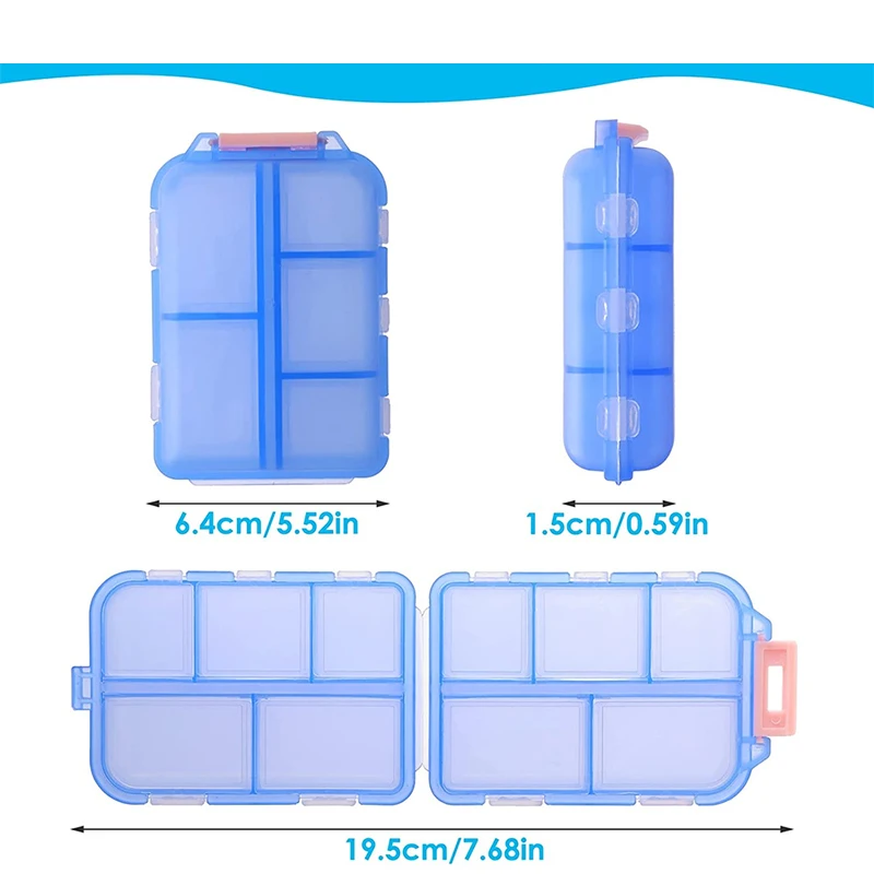 1Pcs Pill Case Portable Small Weekly Travel Pill Organizer Portable Pocket Pill Box Dispenser for Purse Vitamin Fish Oil