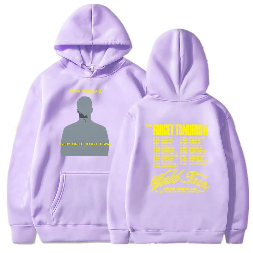 Printing Hoodies Justin Timberlake The Forget Tomorrow World Tour 2024 Heavy Mental Sudaderas Hombre Graphic Hoodie Winter