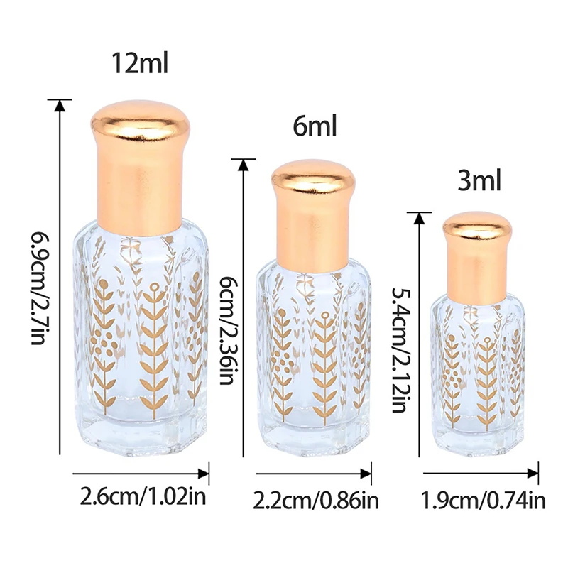 Glass Roll On Bottle Mini Essential Oil Container Portable Sample Lip Oil Roller Bottle Empty Refillable Perfume Bottles