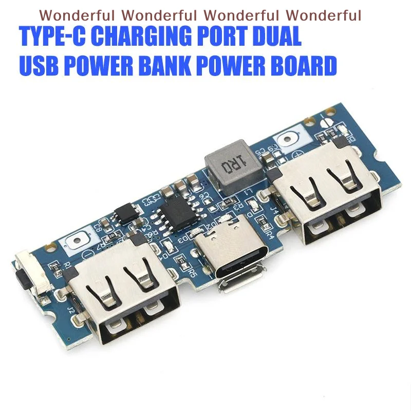 Lithium Battery Charger Board LED Dual USB 5V 2.4A Micro/Type-C USB Mobile Power Bank 18650 Charging Module Circuit Protection