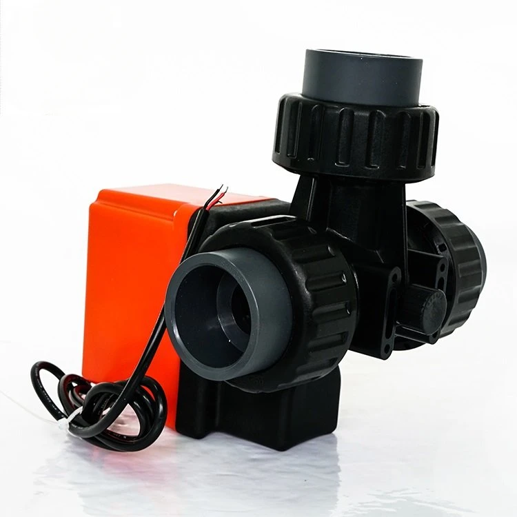 hard seals no leakage no corrosion 3 Ways PPO PVC Motorized Ball Valve Electric Actuator Ball Valve 24V 220V For Industry image 4