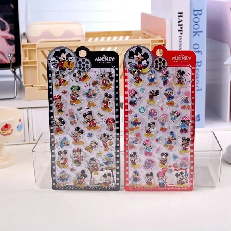 

Hot Disney Lilo & Stitch Cute Mickey & Minnie 3D Relief Sticker Toy Phone Case DIY Crystal Stickers Xmas Card Decor Sticker Gift