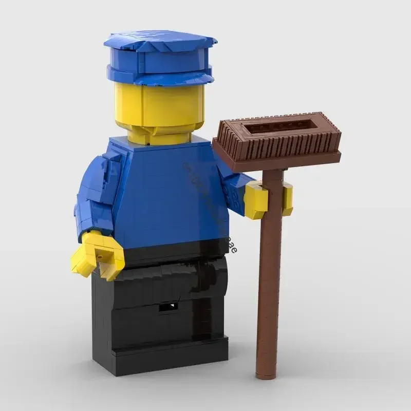 

New 787Pcs Popular Classic Town Series Character Moc Street Sweeper Figure Model Custom Puzzle Diy Creative Ideas Kid Toys Gift