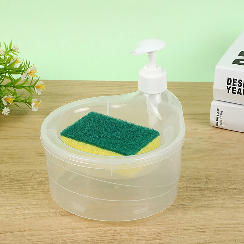 Dispenser di sapone durevole multifunzionale 1p e portaspugna per Scrubber contenitore per lavastoviglie Dispenser di sapone strumenti per la pulizia della cucina