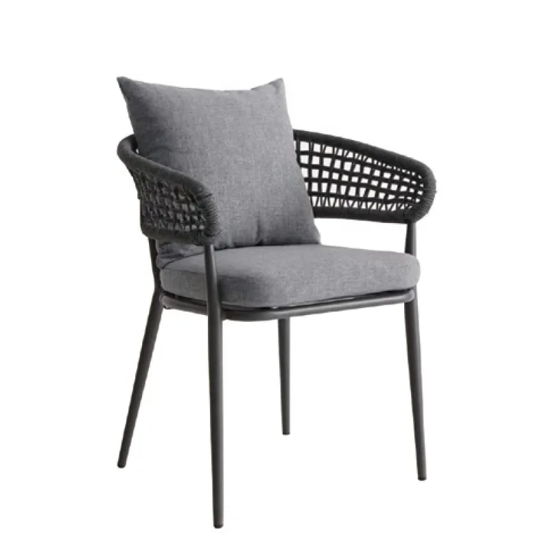 Outdoor braided chair, garden courtyard balcony leisure back chair