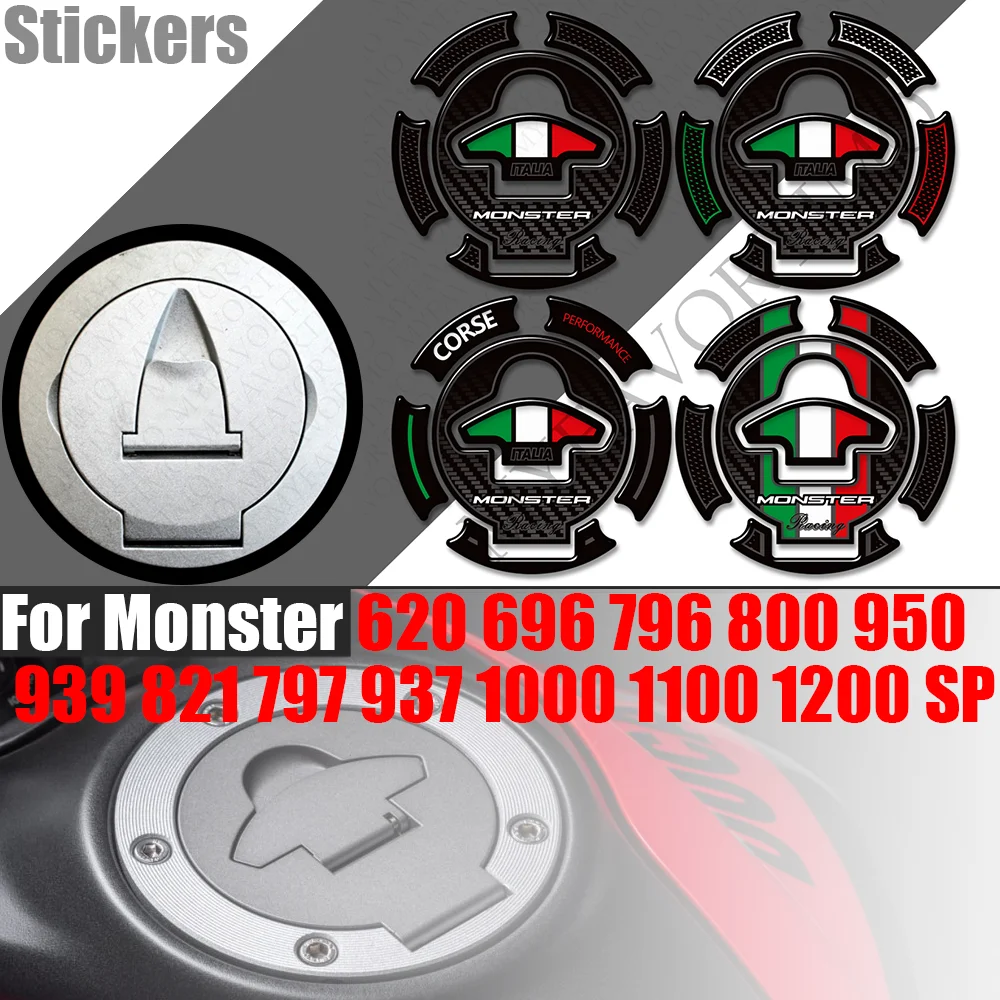 

For Monster 620 696 796 800 950 939 821 797 937 1000 1100 1200 SP Protector Tank Pad Decals Gas Fuel Oil Cap Stickers