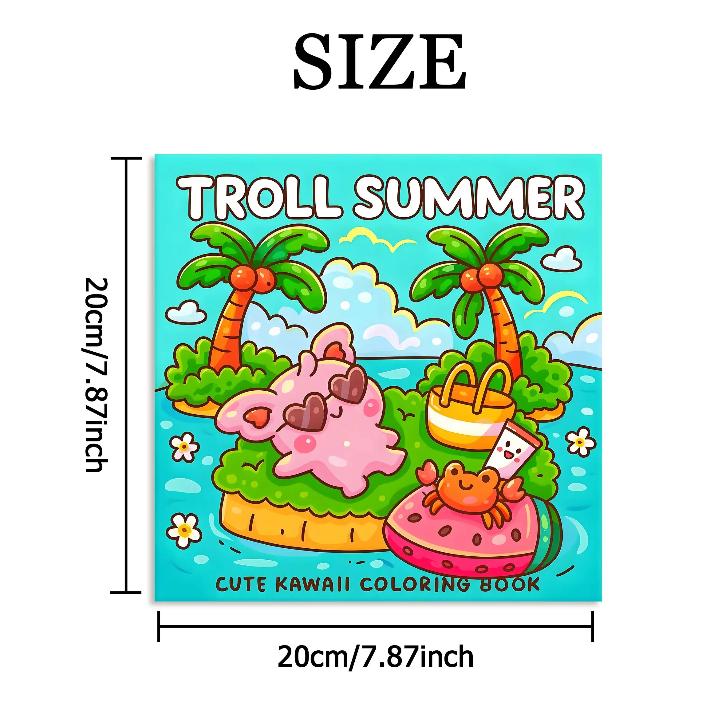 كتاب تلوين TROLL SUMMER بأنماط جريئة وسهلة للبالغين، كتاب رسم لطيف، هدية مثالية للحفلات وأعياد الميلاد #2