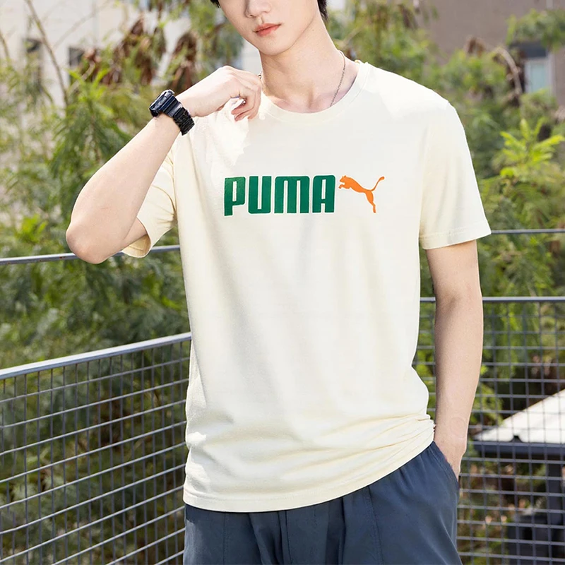 Puma official brand logo letter sports casual comfortable lightweight short sleeved T-shirt 691341-91