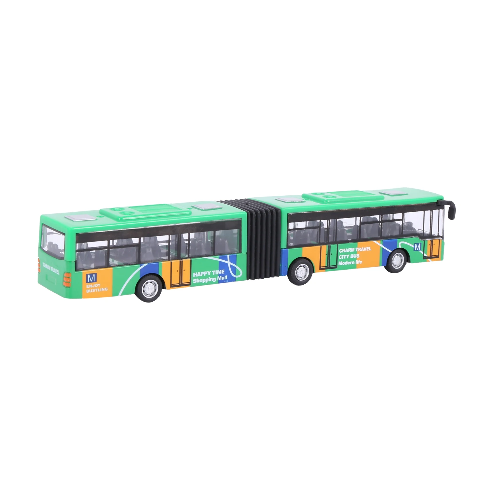 Children'S Diecast Model Vehicle Shuttle Bus Car Toys Small Baby Pull Back Toys Green